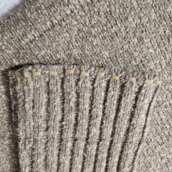 Crazy Horse Womens  V-Neck SZ M Brown Long Sleeve Sweater Suede Trim Stitch - Picture 3 of 5